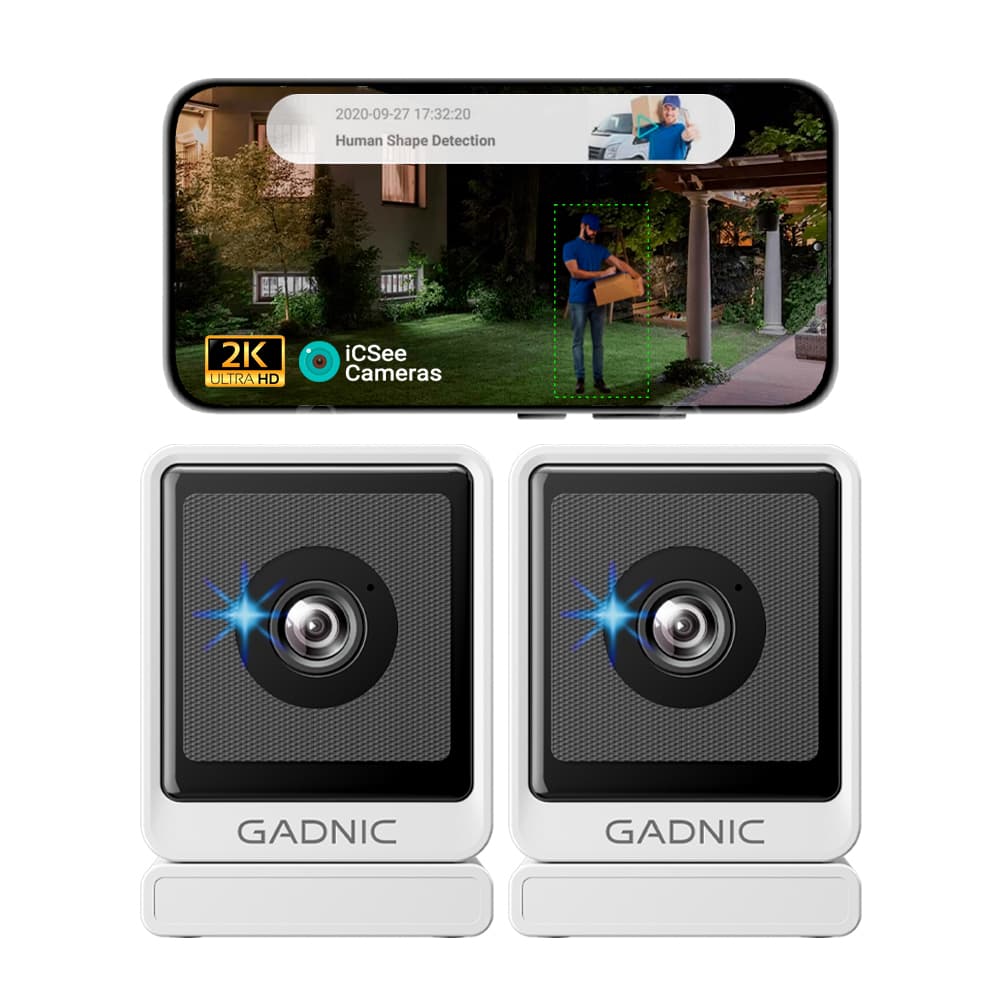 Kit x2 Cámara de seguridad Gadnic Wifi 3MP Mini Interior Ventana Full HD Visión Nocturna