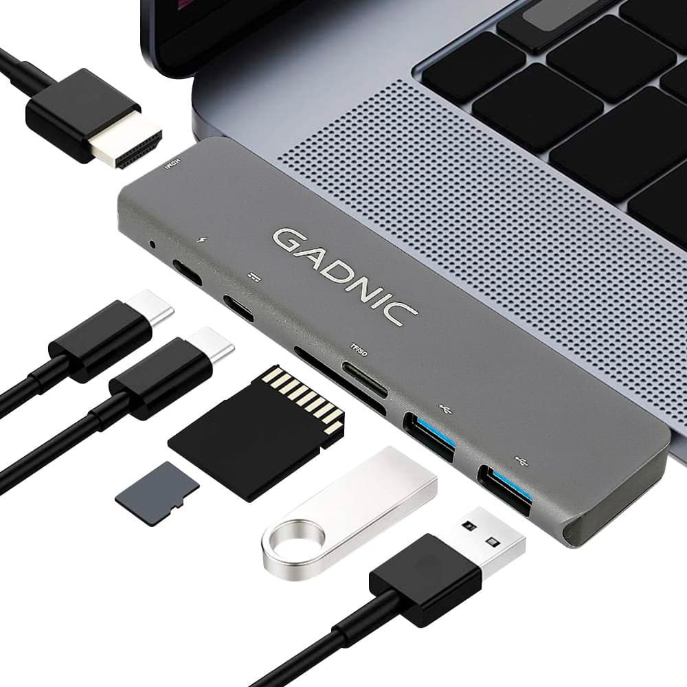 Adaptador USB C Hub Para Mac Apple 7 en 2