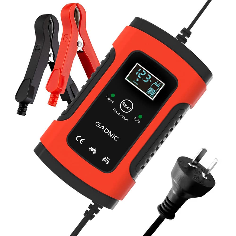 Cargador De Batería Gadnic Para Auto Moto 12V Corte Automático Mantenedor Outlet