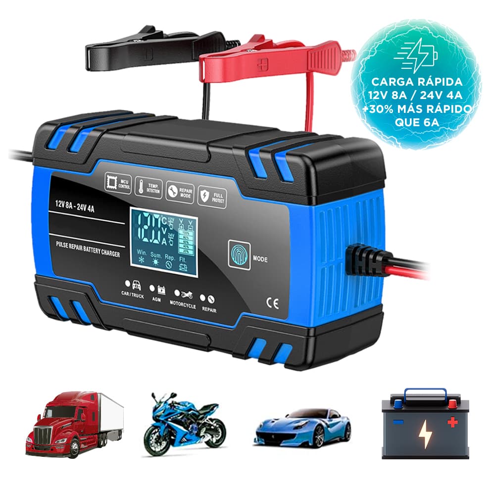 Cargador de Batería Inteligente Gadnic Automatico 12v 8a 24v 4a  Outlet