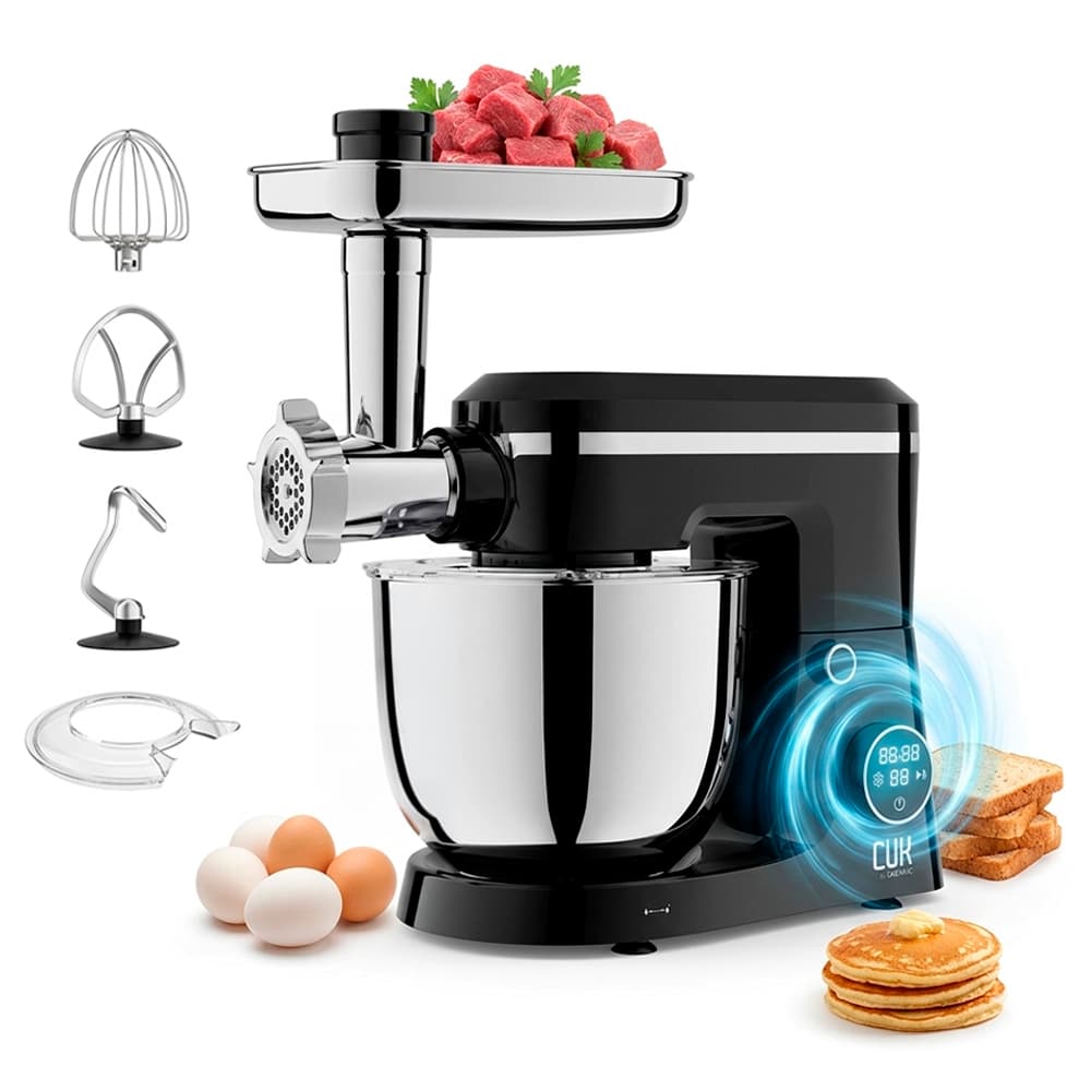 Batidora Planetaria CUK by Gadnic 6 en 1 con Picadora De Carne 1500W Fabrica Pastas 