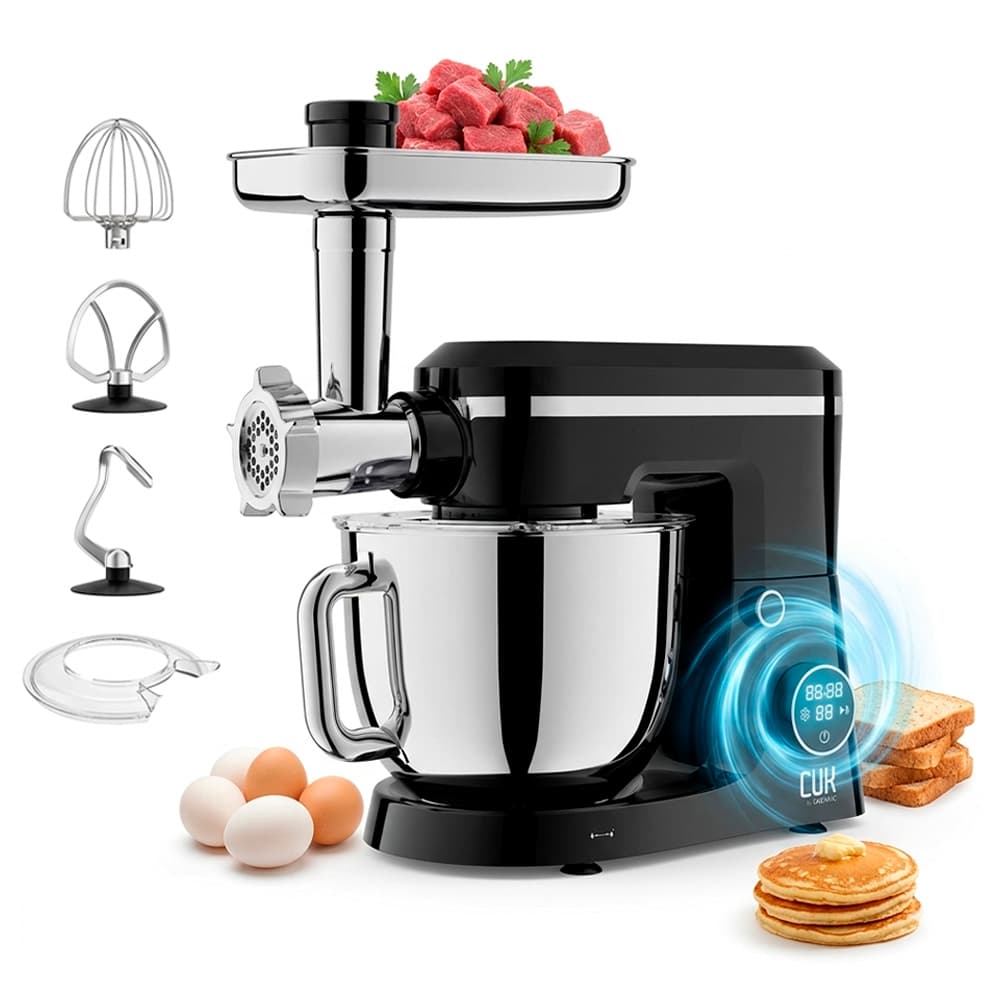 Batidora Planetaria CUK by Gadnic 6 en 1 con Picadora De Carne 1500W Fabrica Pastas 