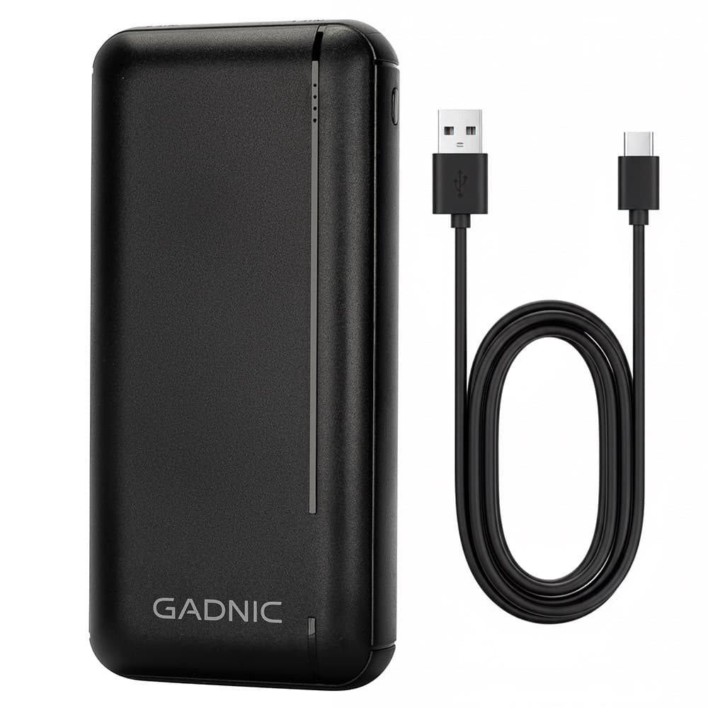 Cargador Portátil Gadnic 25000 mAh Carga Rápida 2 USB Outlet