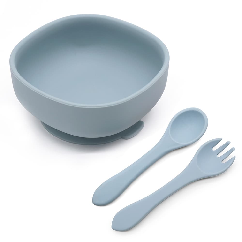 Set de Bowl y Cubiertos de Silicona Gadnic Alimentación para Bebes te ..