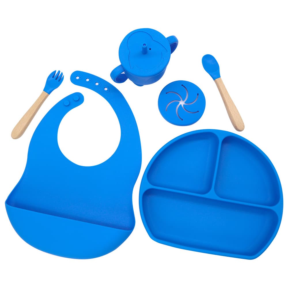 Set Alimentacion Bebe Silicona Gadnic Completo Plato Triple Liso Outlet