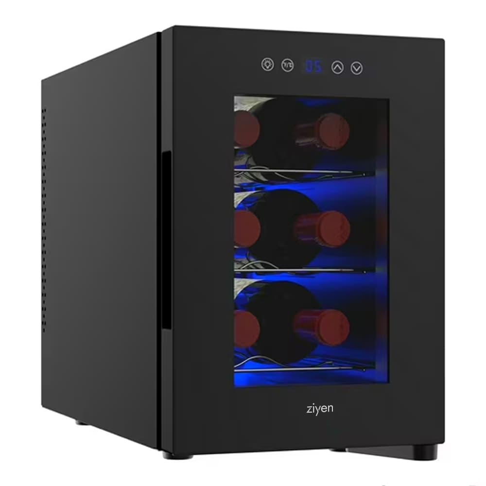 Cava De Vinos Ziyen Capacidad 6 Botellas Refrigeración Iluminación Interior LED 