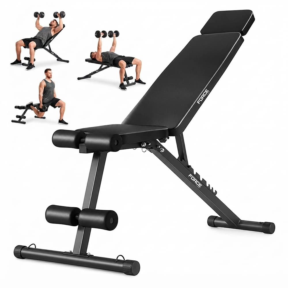 Banco De Gimnasio Force By Gadnic Respaldo Ajustable Multiangular Plegable