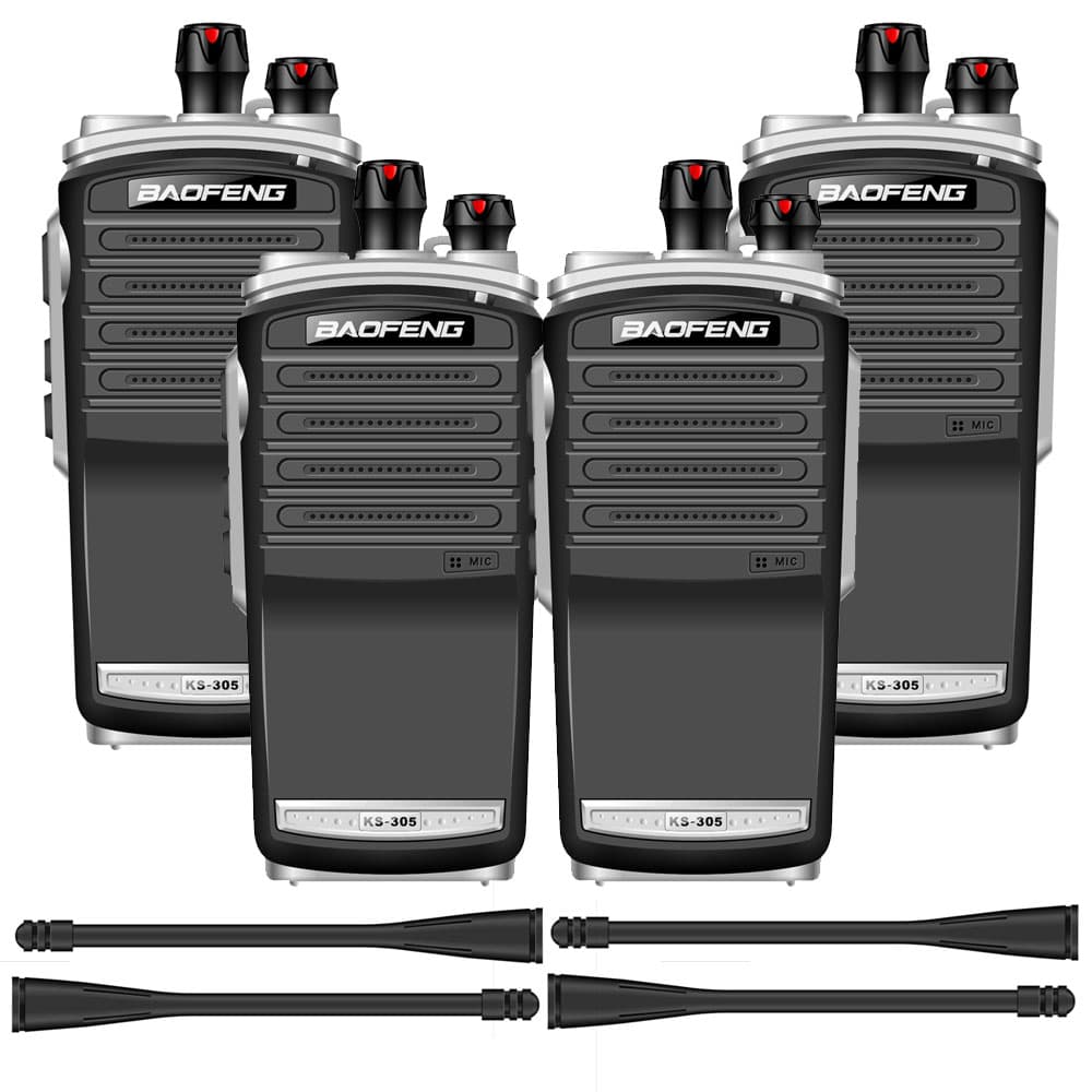 Handy Baofeng KS-305 Profesional Kit x4 5w Hasta 10km + 8 Baterías y 4 Manos Libres