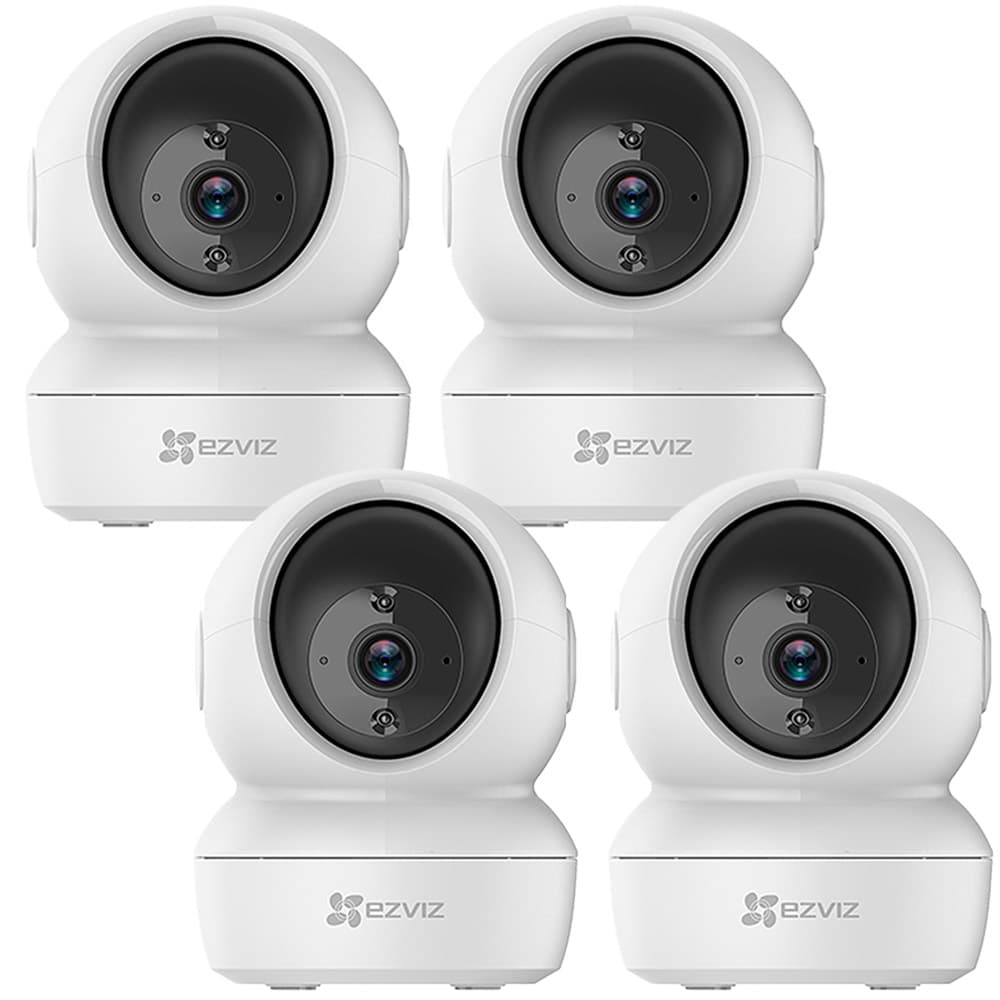 Kit Cámara De Seguridad IP Ezviz WiFi Paneo e Inclinación Inteligente 360 C6N Visión Audio x 4 unidades 