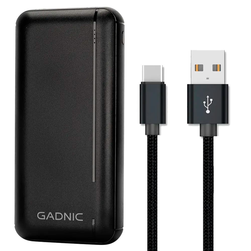 Kit Cargador Portátil Gadnic 25000 mAh Carga Rápida  Cable Cargador USB C Gadnic Compatibilidad Universal