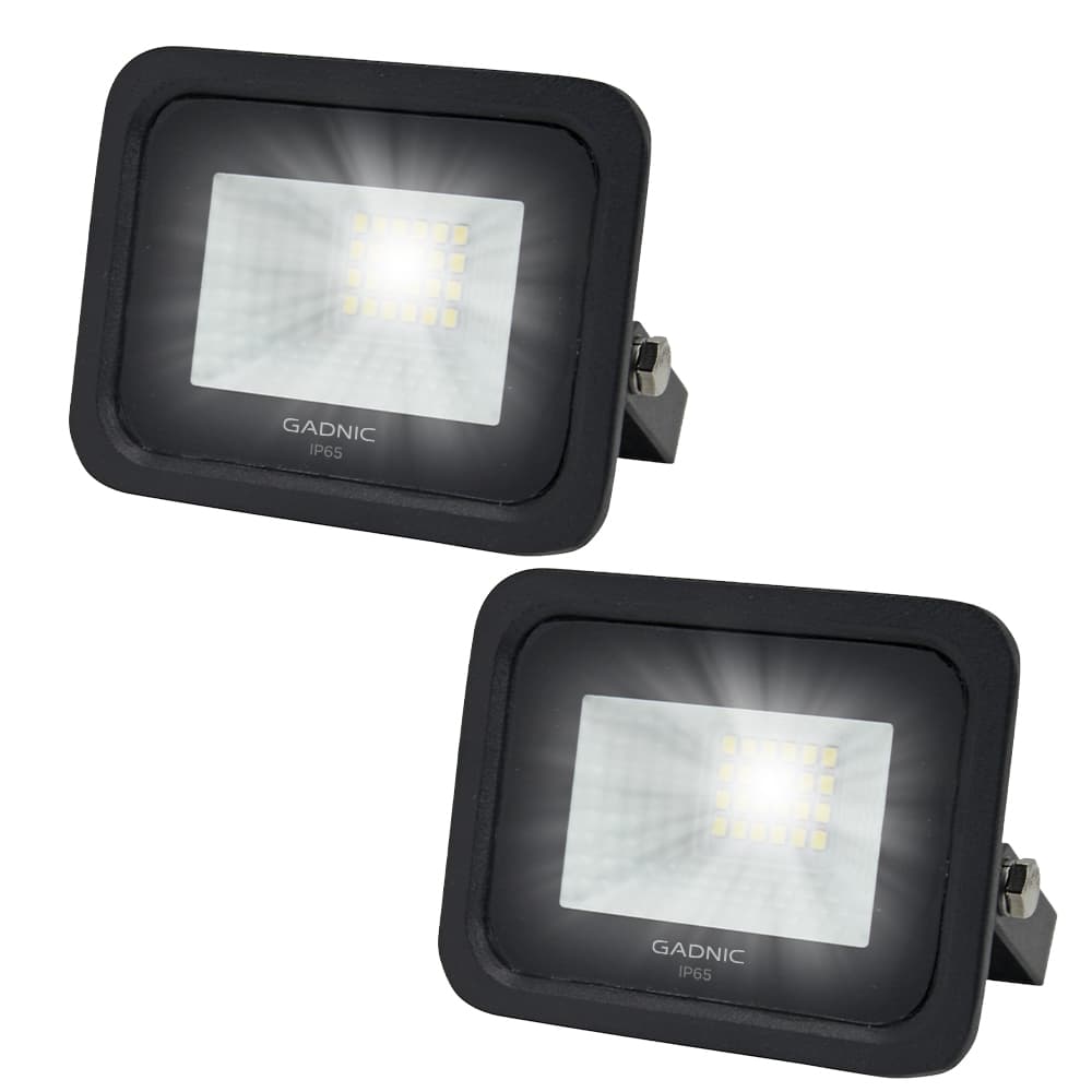 Kit x 2 Reflectores Led Blanco 20W Exteriores/Interiores