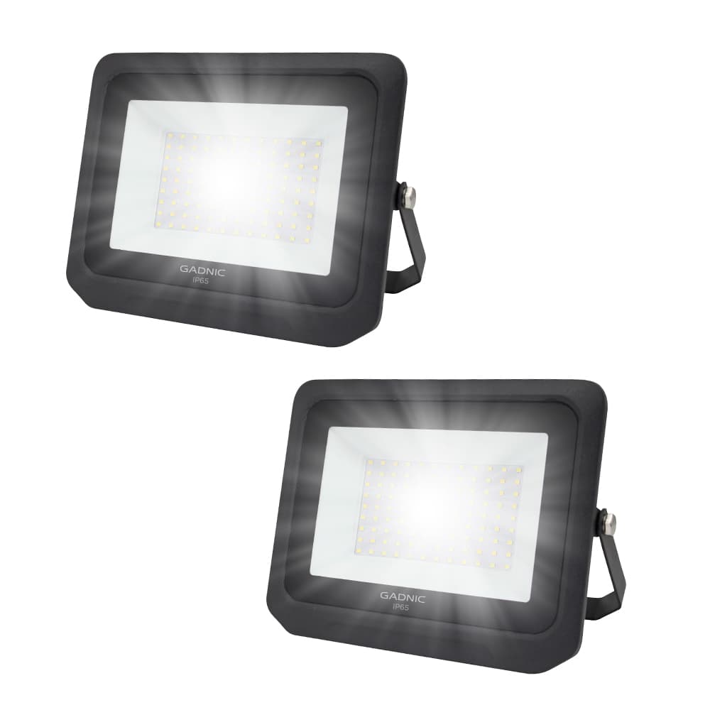 Kit x2 Reflector Led Blanco 100W Exteriores Alta Potencia