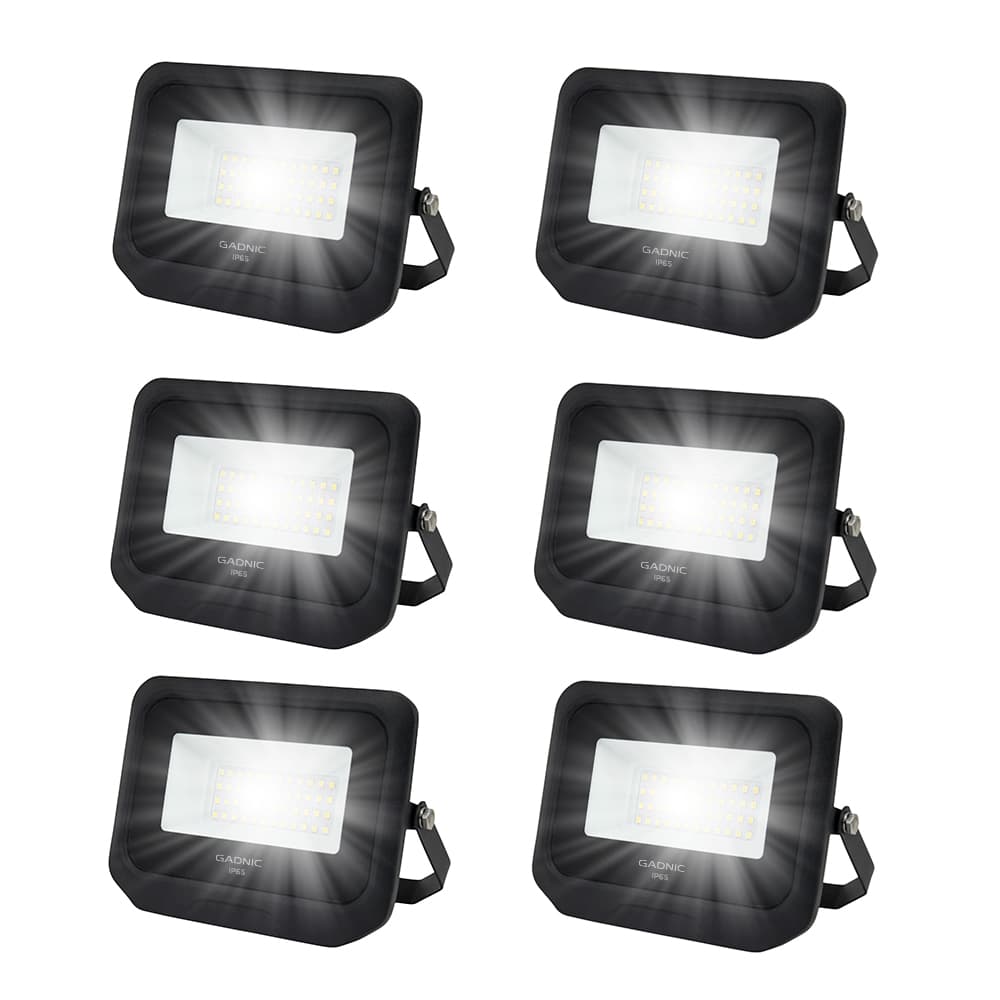 Kit x6 Reflectores Led Blanco 50W Exteriores y Interiores 