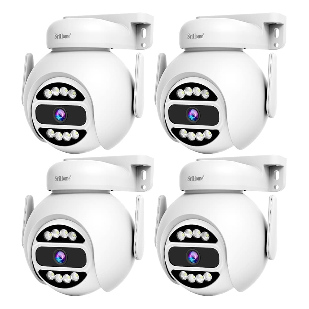 Kit x 4 Cámara de Seguridad SriHome 4mp Vision Nocturna Audio Bidireccional