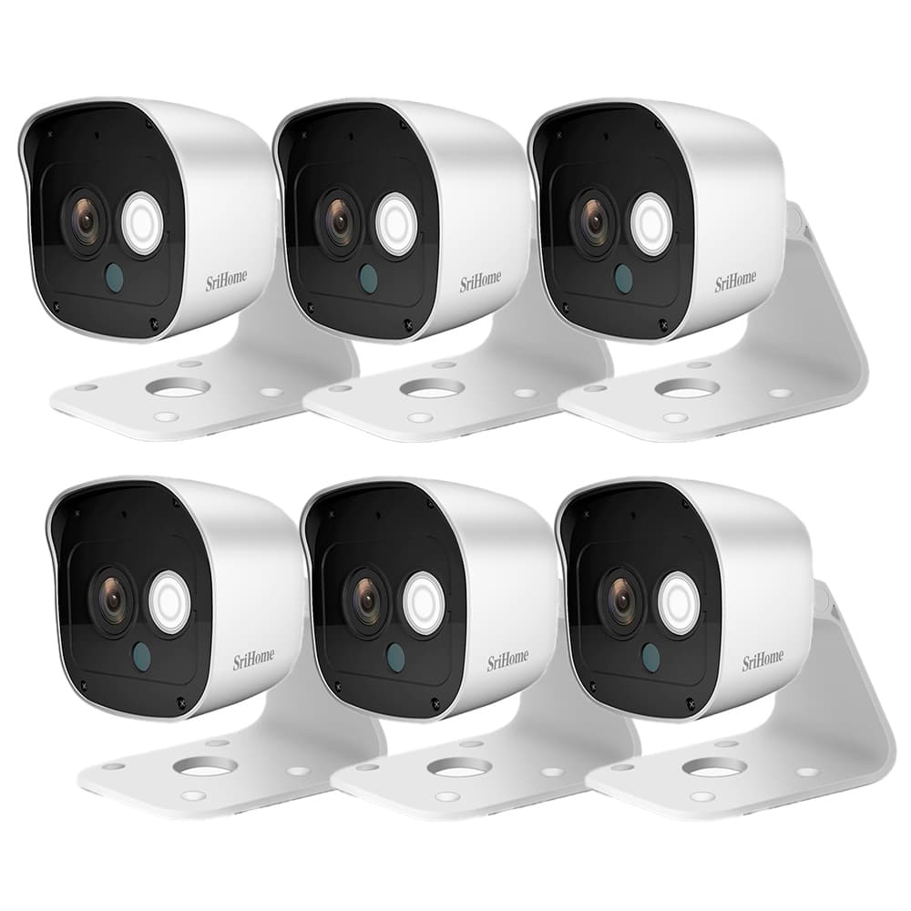 Kit x6 Cámara de Seguridad IP SriHome 3MP Vision Nocturna