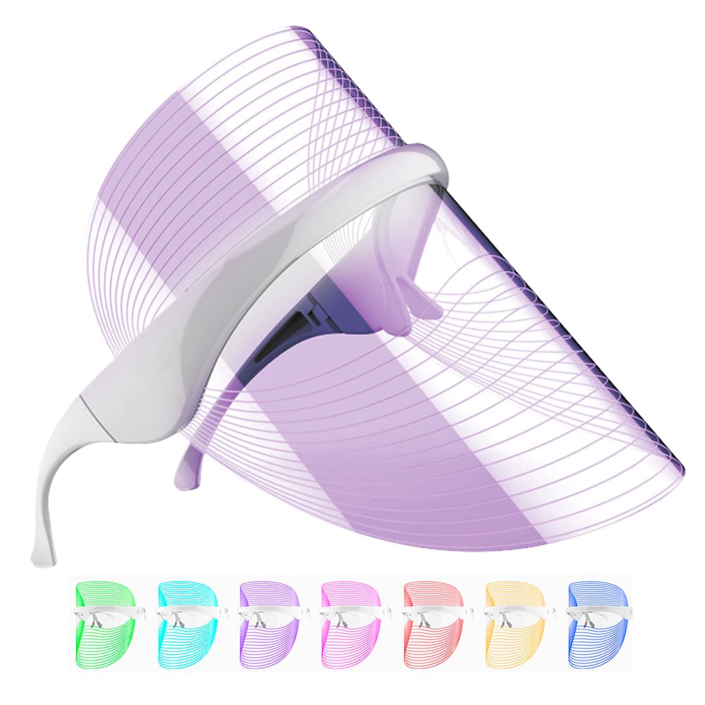 Máscara Led Facial 7 Luces Fototerapia Antiedad Rosacea Acne Outlet