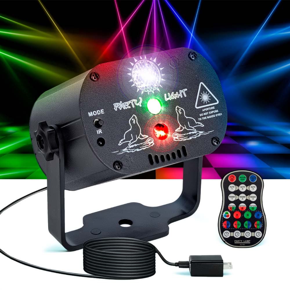 Reflector Laser Gadnic RGB Audiorítmico Con Control Multimodo