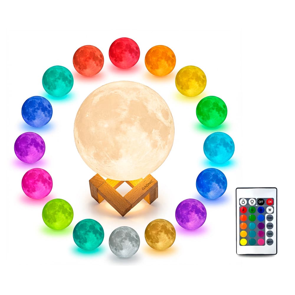 Lámpara Gadnic Luna 13cm 16 Colores RGB  Blanco Luz Cálida y Fría Outlet