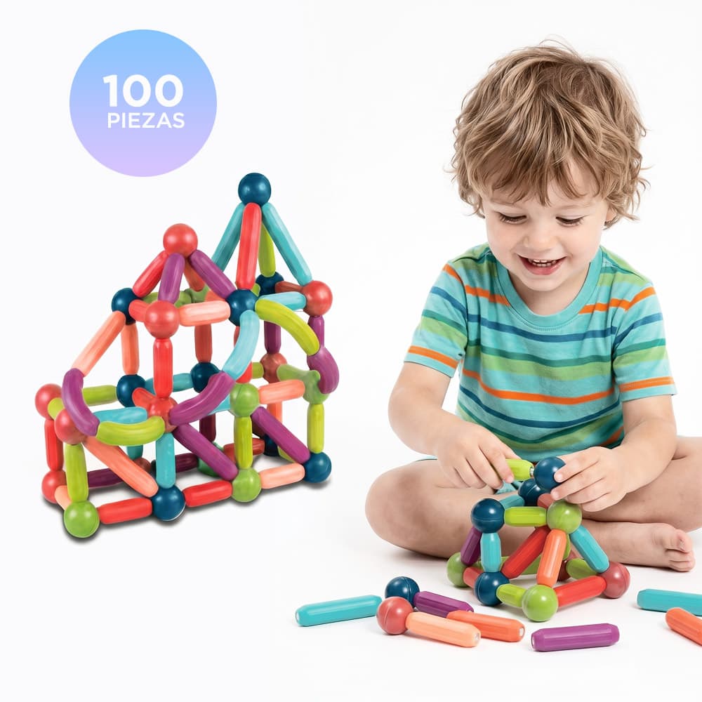 Bloques De Construcción Gadnic 100 Piezas Magnéticas Educativo 