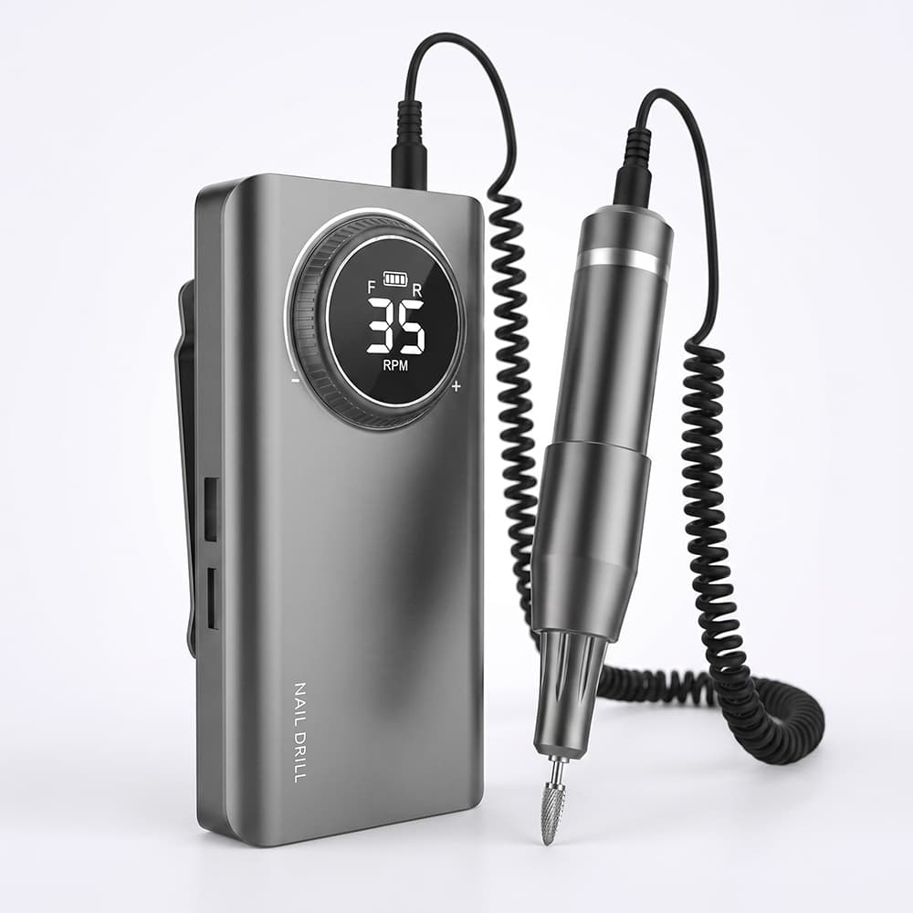 Torno Para Uñas Pro Care By Gadnic 30W Velocidad Regulable Pantalla LCD Bateria 2600 mAh Autonomia 10 A 12 Horas Conexion Tipo C Giro Forward Reverse