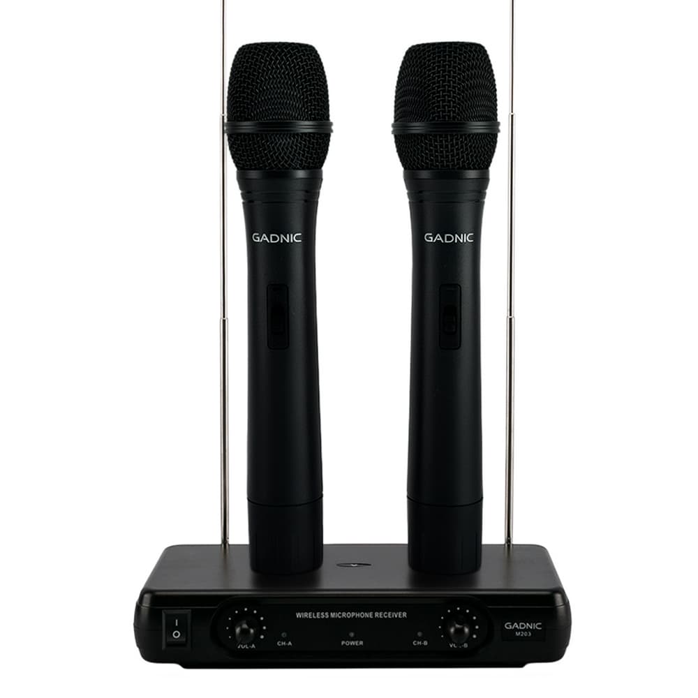 Micrófono Inalámbrico Gadnic M203 de Mano Ideal Karaoke Conferencias 2CH Outlet