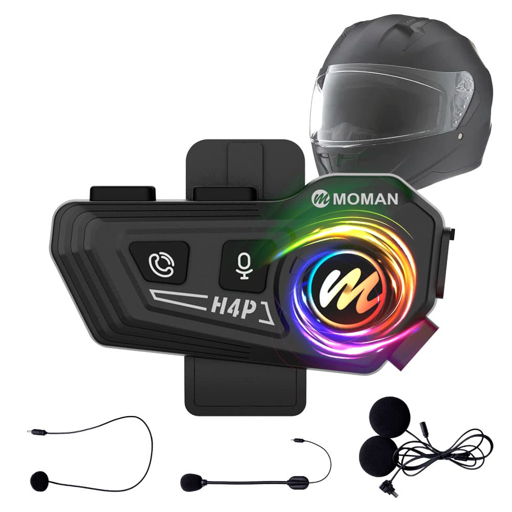 Auriculares Casco Moto Moman RS-H4P Reducción Ruido Bluetooth Resistente Al Agua 
