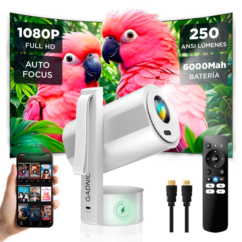 Proyector Inalámbrico Gadnic Full HD Android TV Enfoque Y Keystone Automático Outlet