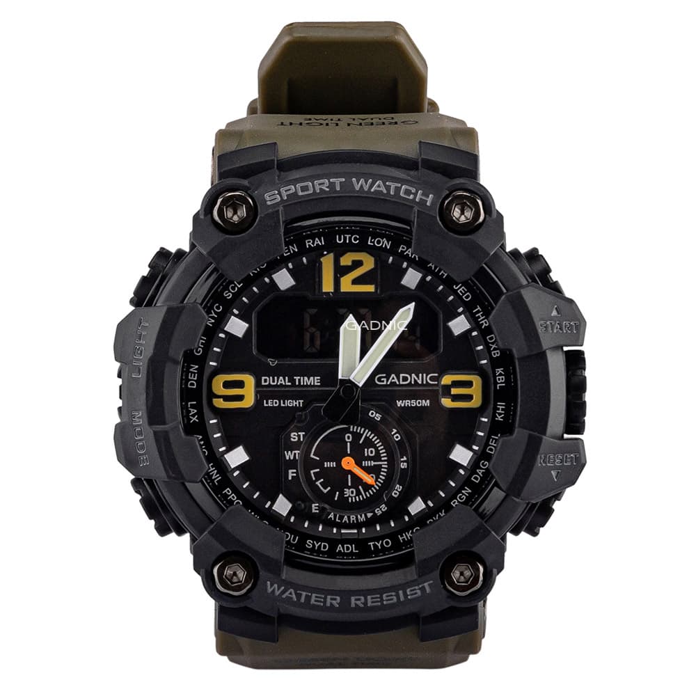 Reloj Digital Gadnic RM80F23 Hombres Sumergible Alarma Cronometro Display LED Outlet