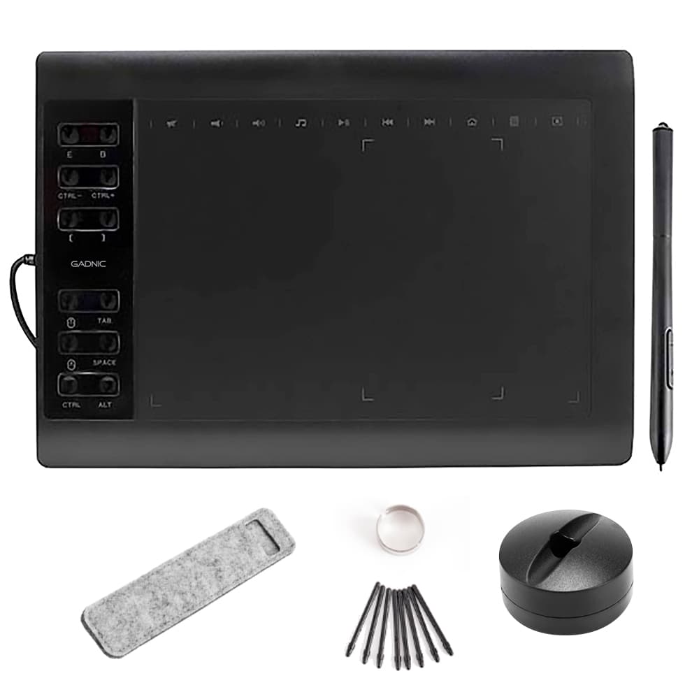 Tableta Gráfica Gadnic TBG123 10 x 6 Con 16384 Niveles De Presión Y 22 Accesos Directos Usado