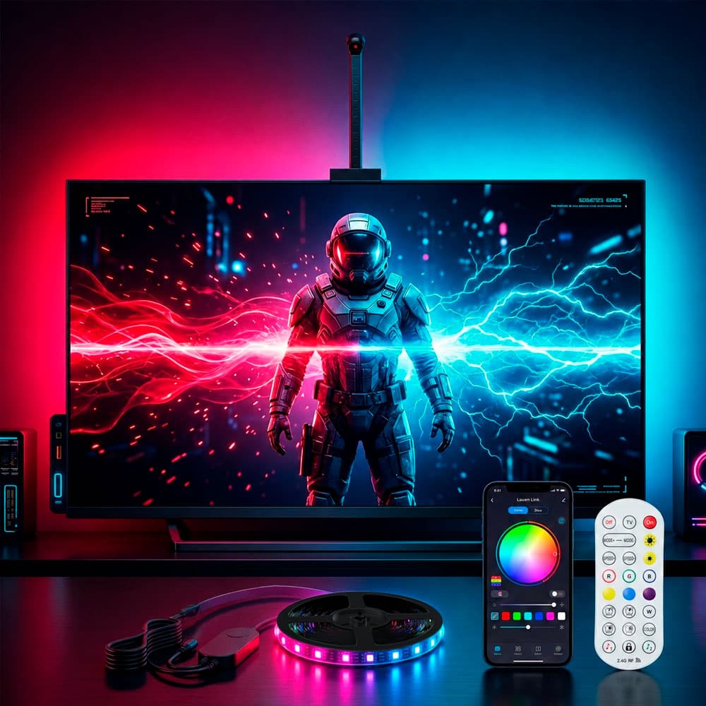 Tira Led Luz Led Gadnic Inteligente Ambilight Para TV de 50” a 75” 5 Mts