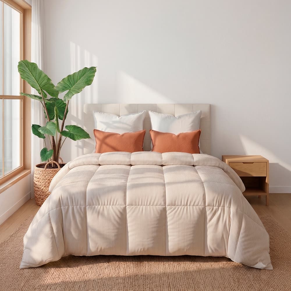 Acolchado Plumon Rieti By Gadnic Queen 4 Estaciones 230x240 Beige 300H