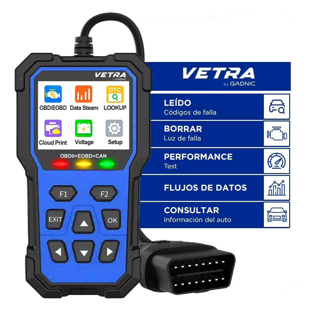Scanner Batería OBD2 VETRA By Gadnic Diagnóstico Motor Multilenguaje Usado