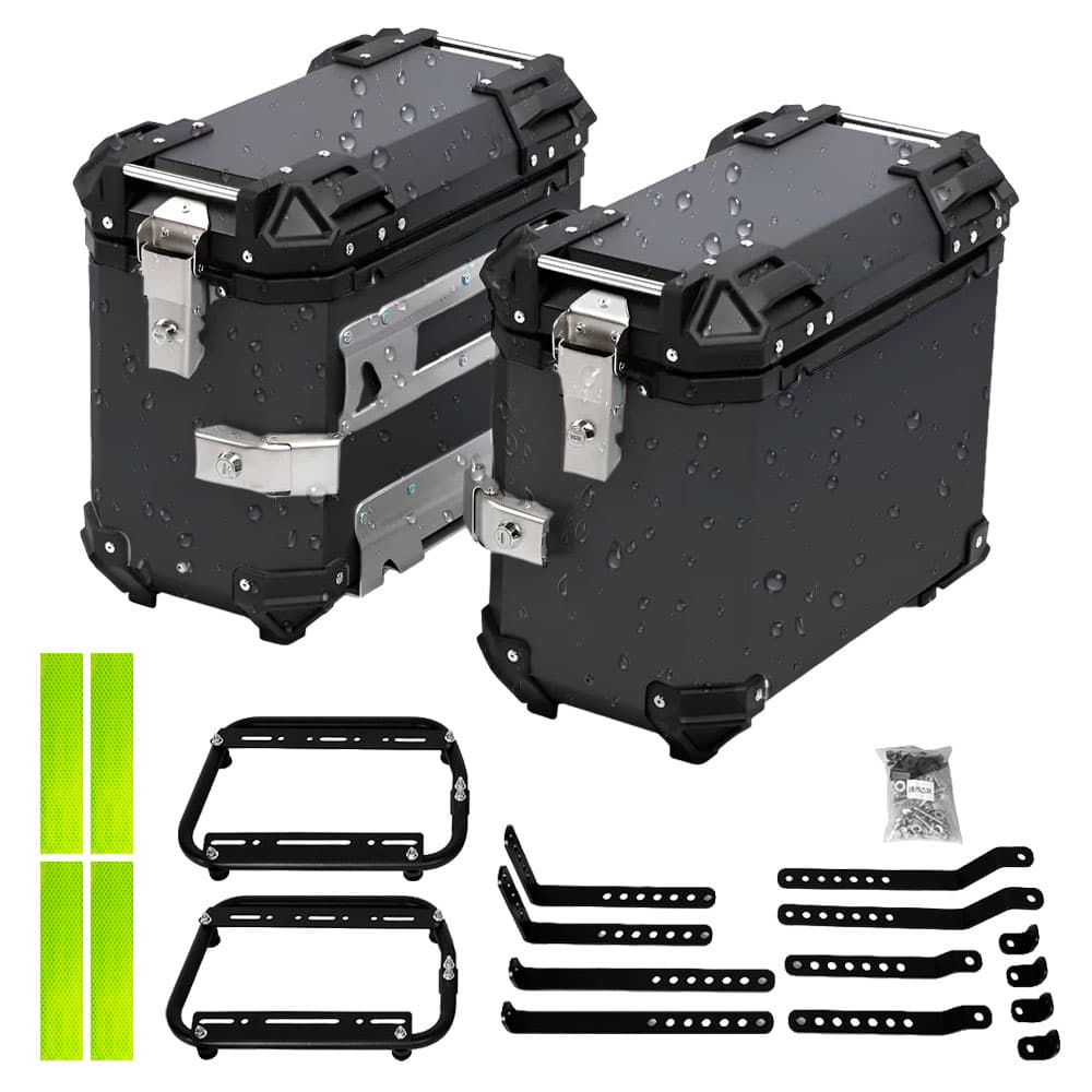 Kit x2 Baules Laterales Para Moto Vetra By Gadnic 38L Aluminio Equipaje Touring Universal Outlet