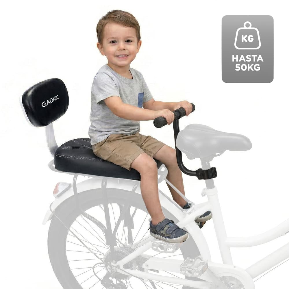 Asiento Trasero Para Bicicleta Gadnic Con Manubrio Y Pedalin Hasta 50kg Acero Alto Carbono Compatible MTB
