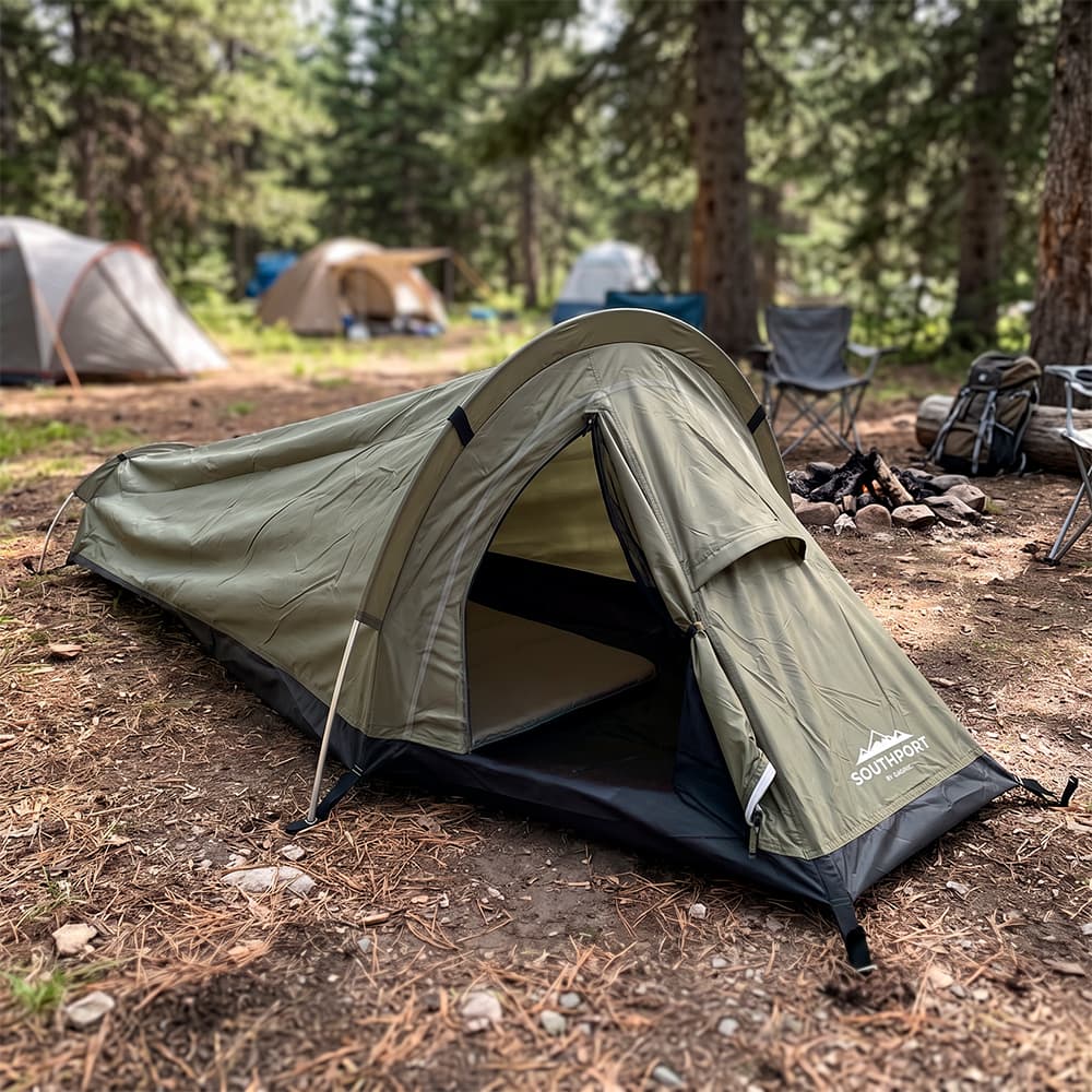 Carpa Camping Individual Southport By Gadnic Poliéster 210T PU 3000 Mm Con Varillas De Aluminio