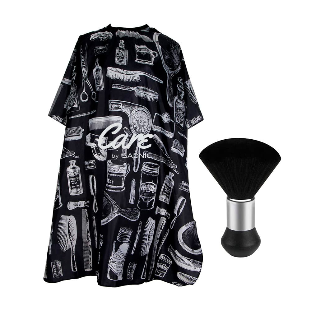 Set Barberia Capa con Diseño Gadnic Cepillo Sacapelo