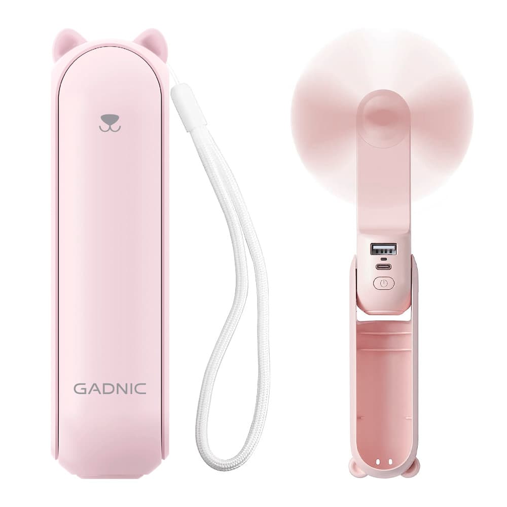 Ventilador Portatil Gadnic 3 En 1 Recargable Con Linterna Y Bateria 2000 mAh