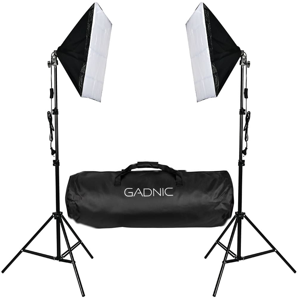 Kit Par de Trípodes Gadnic Softbox Iluminación Bolso Kit Profesional Fotografía