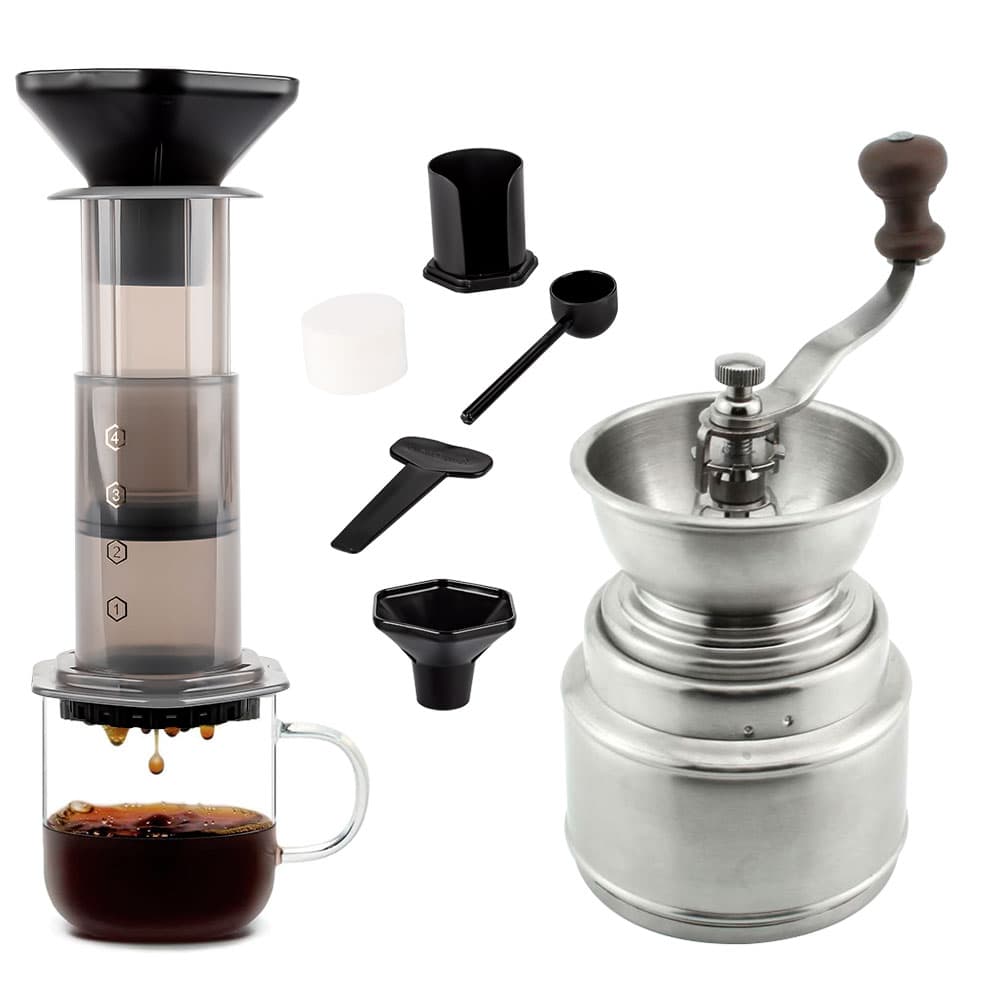 Kit Cafetera Cukpress Aeroexpres + Molinillo de Café Grinder02 Manual