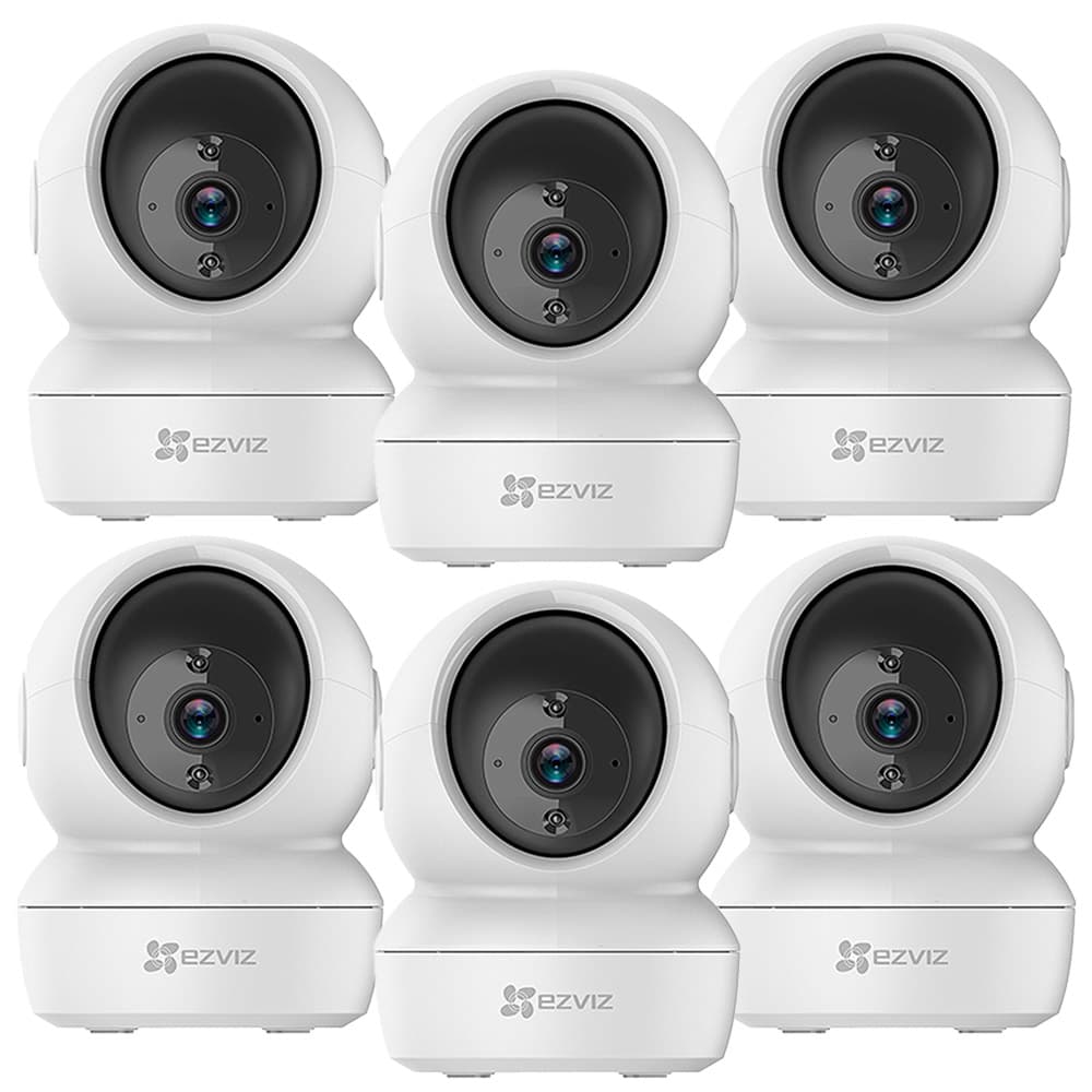 Kit Cámara De Seguridad IP Ezviz WiFi Paneo e Inclinación Inteligente 360 C6N Visión Audio x 6 unidades