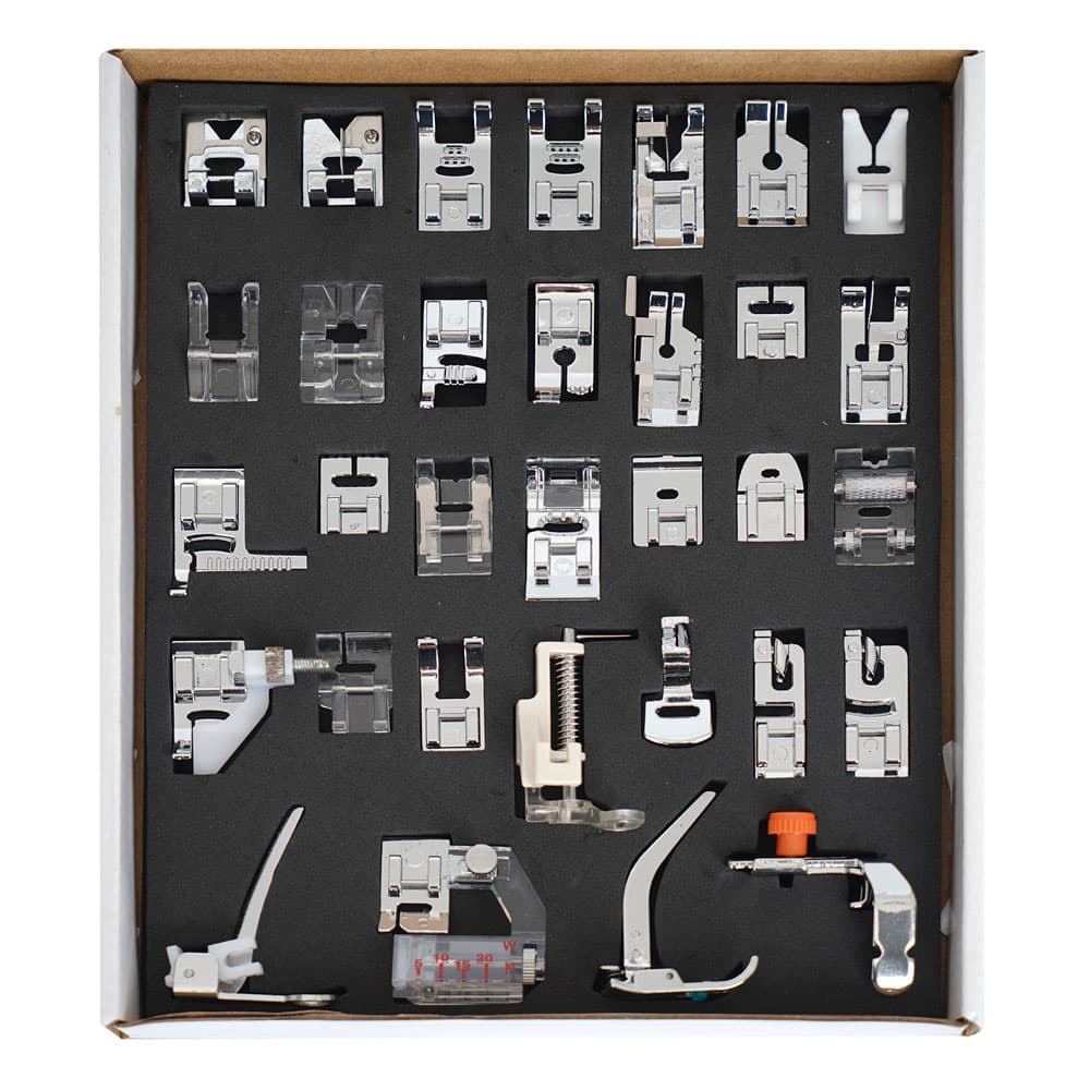Prensatelas Kit x 32 Universales Para Máquinas de Coser Domésticas Pie Falso Overlock y Más Outlet