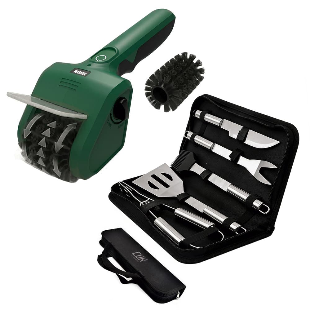 Kit Parrilla Gadnic Cepillo Electrico Bron Recargable Mas Set Cuk 5 Piezas Acero Inoxidable