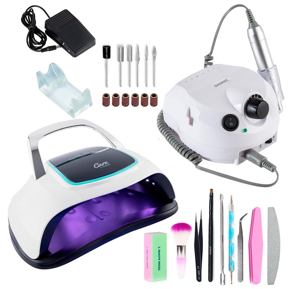 Kit Para Uñas Gadnic Torno T202 + Cabina UV Led BQ6 Pro Uso Profesional
