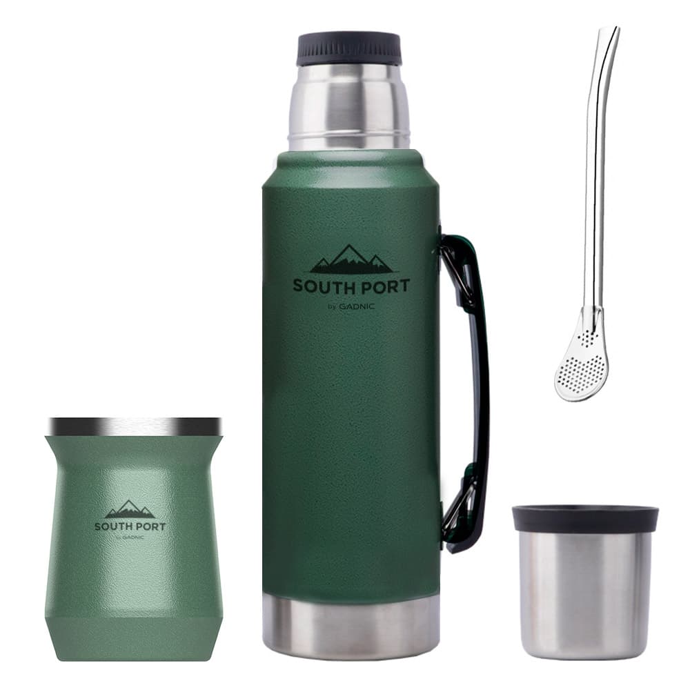 Kit de Termo 1L Mate Y Bombilla South Port Acero Inoxidable