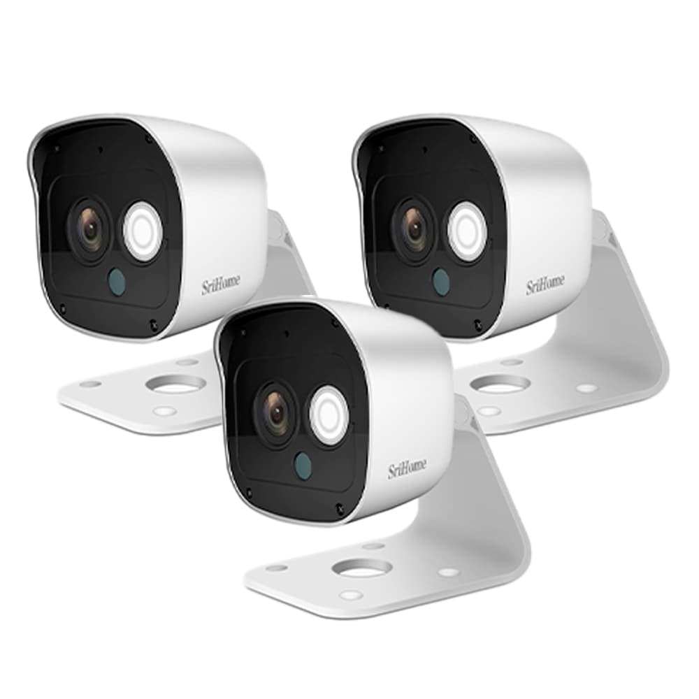 Kit x3 Cámara de Seguridad SriHome IP 3MP Audio Bidireccional