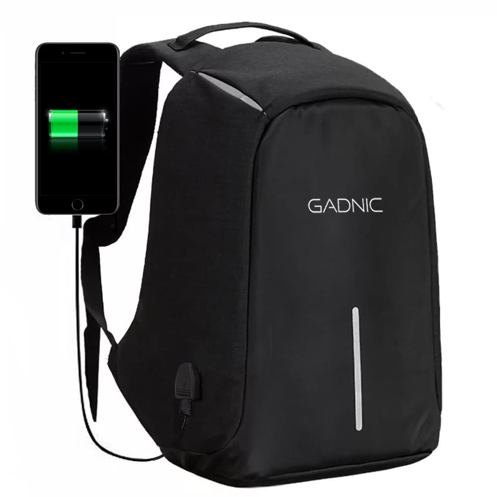 Mochila Antirrobo Gadnic 35 Litros Porta Notebook Tela Anti Cortes Puerto USB