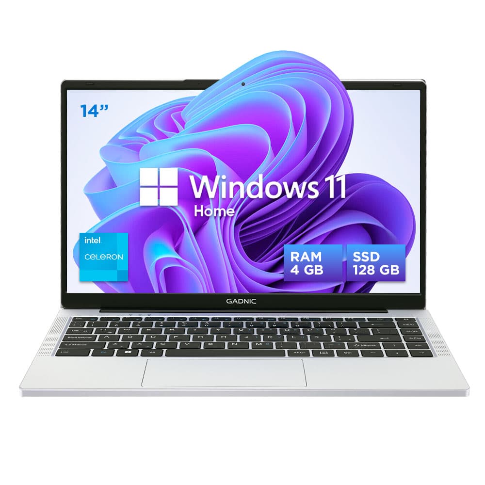 Notebook Gadnic 14 Pulgadas Intel Celeron N4020 RAM 4GB SSD 128GB Cámara Frontal Usado