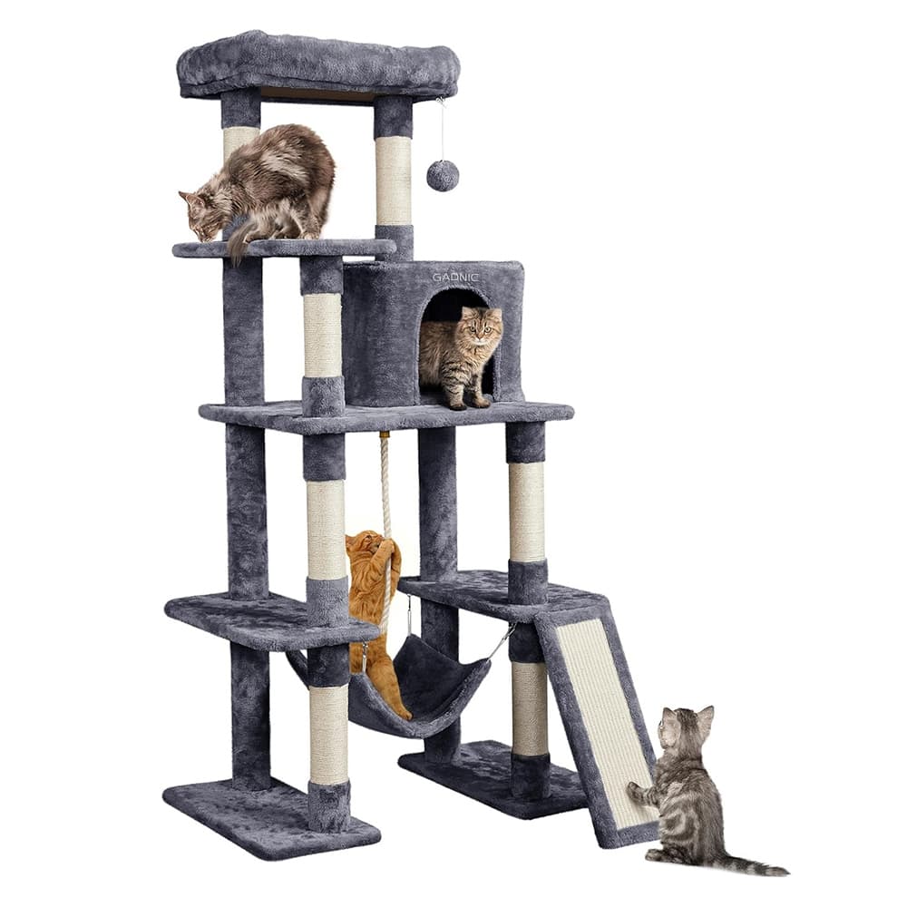 Árbol Para Gatos Gadnic Torre Rascadora Múltiples Niveles Hamaca Rampa Casa Cerrada Cama Outlet