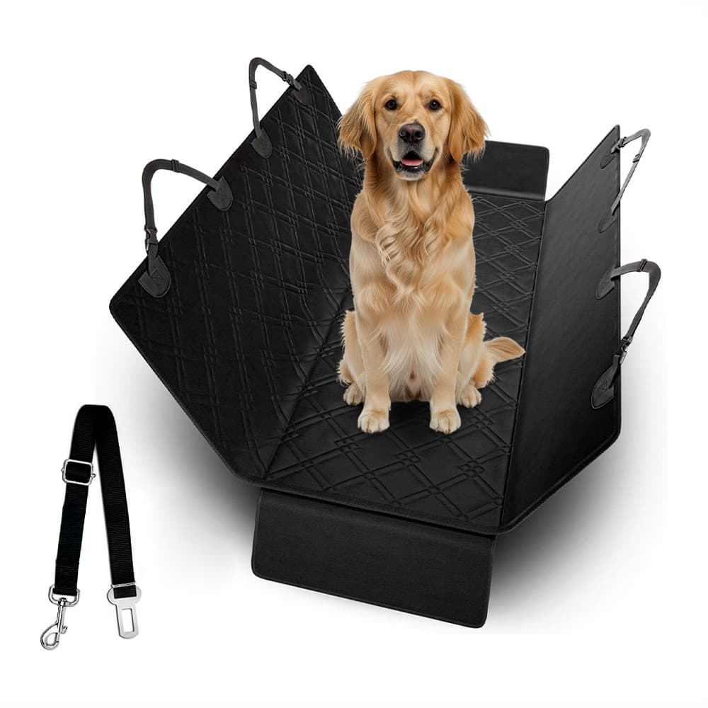 Funda Protectora Para Auto Mascotas Gadnic Impermeable PVC Acolchado Protector Asiento Trasero Con Cinturon Seguridad