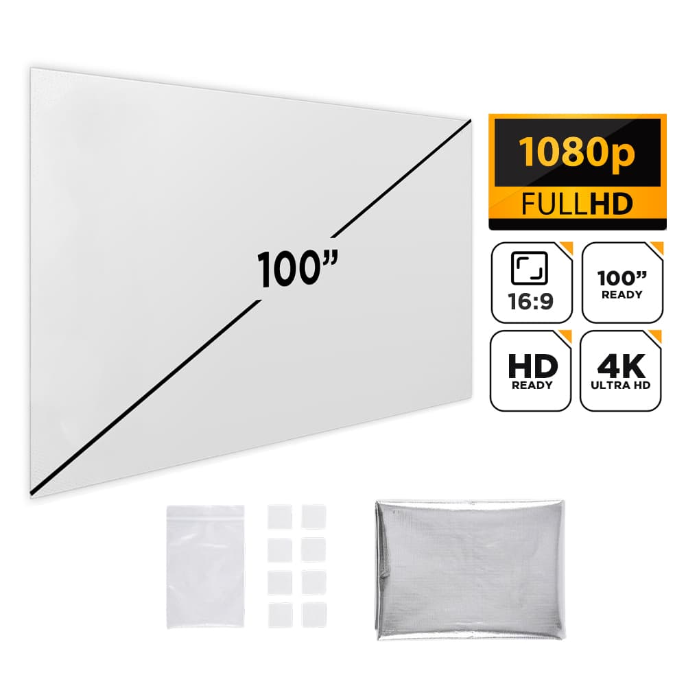 Pantalla Proyector Gadnic 100 Pulgadas Anti Luz Adhesiva Formato 16:9